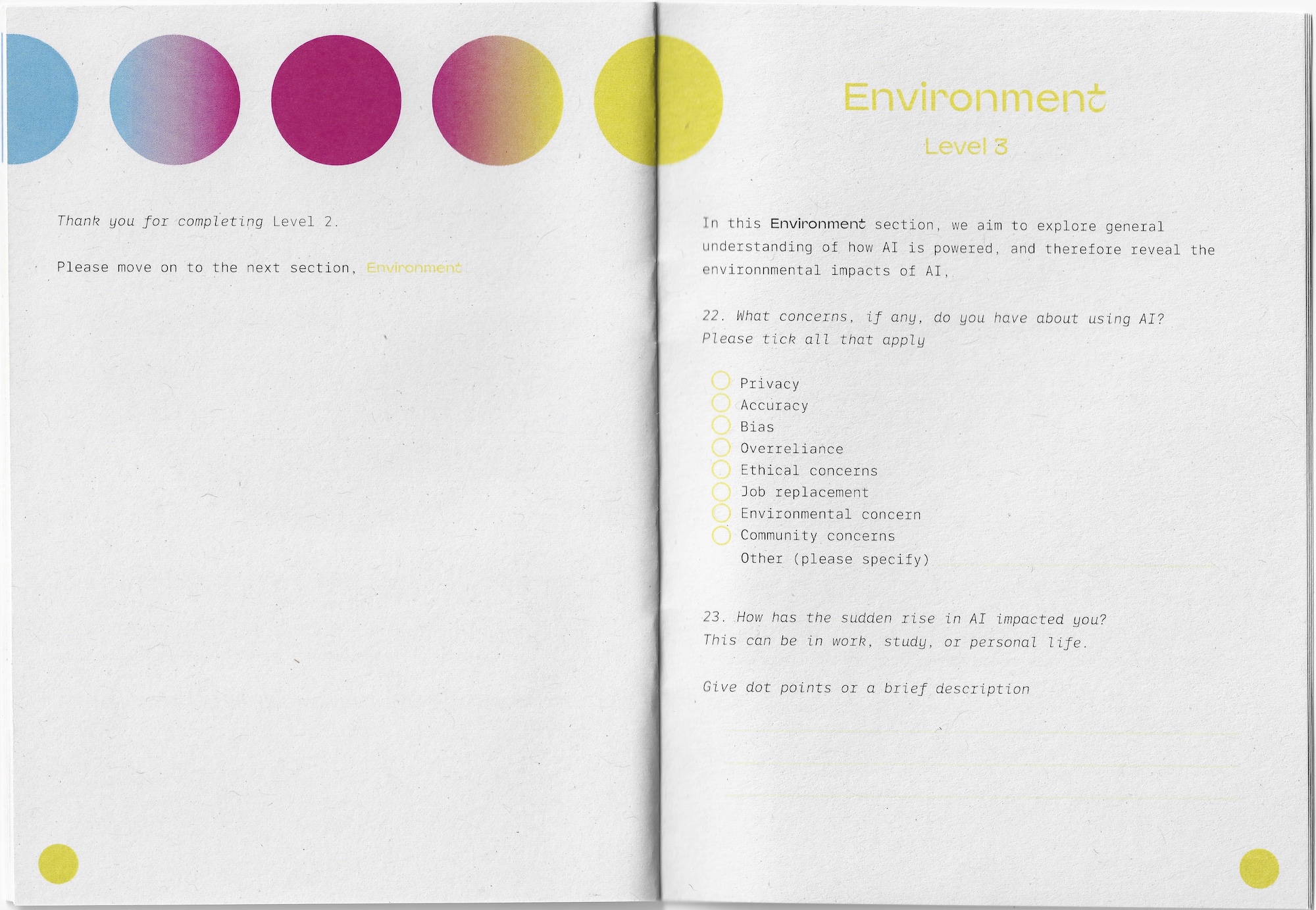 Chapter 'Environment' - Pages 15 and 16