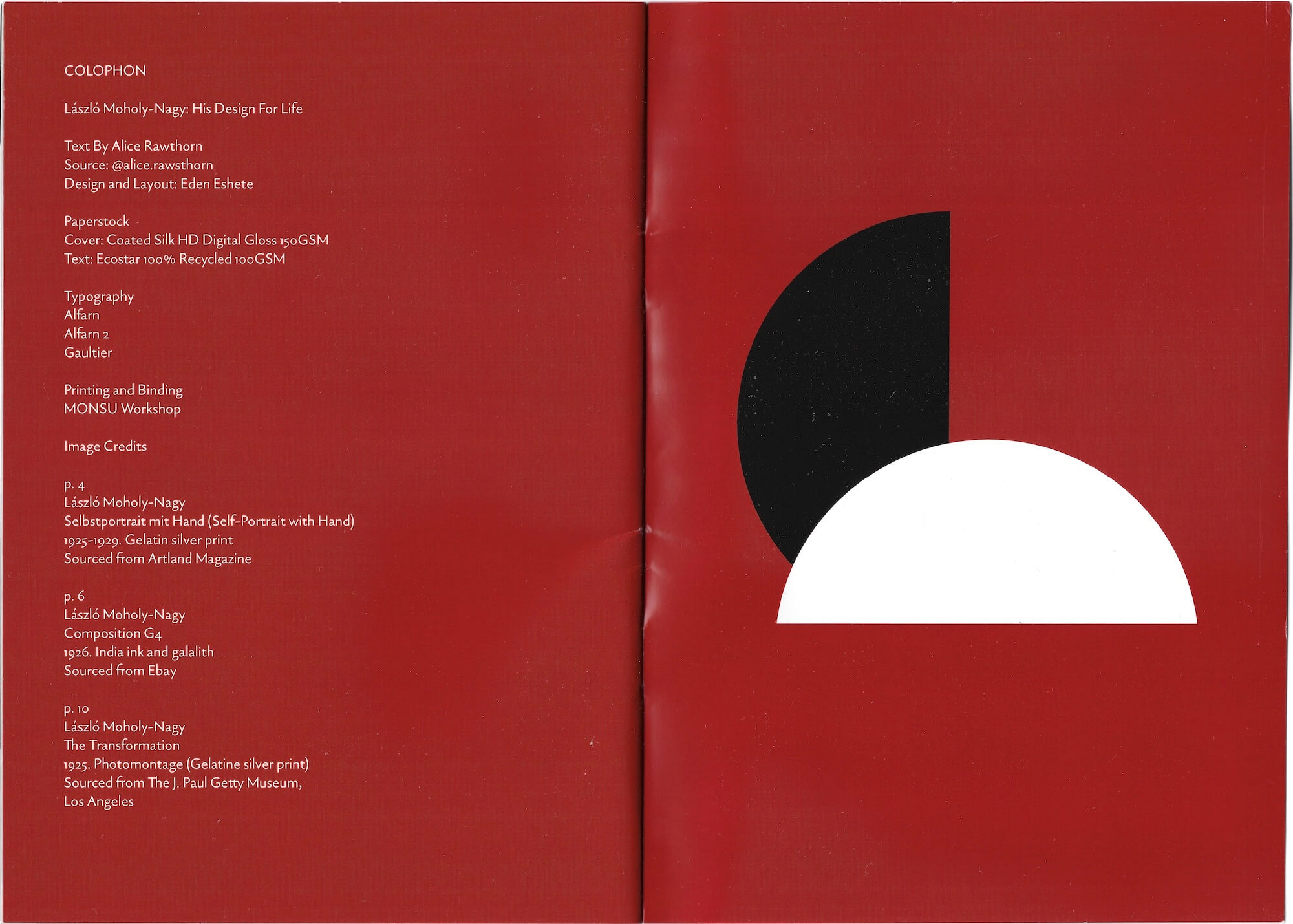 Colophon - Pages 19 and 20