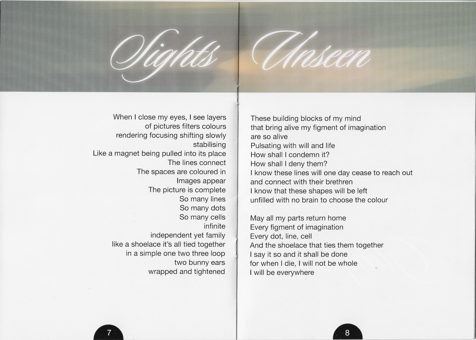 'Sights Unseen' - Pages 7 and 8